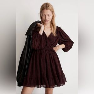 NWT Madewell (Re)sourced Georgette Faux-Wrap Mini Dress